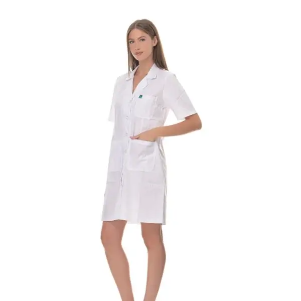 ALEZI - WOMAN SHORT SLEEVE MEDICAL ROBE SIDE - ERGASIA STORES